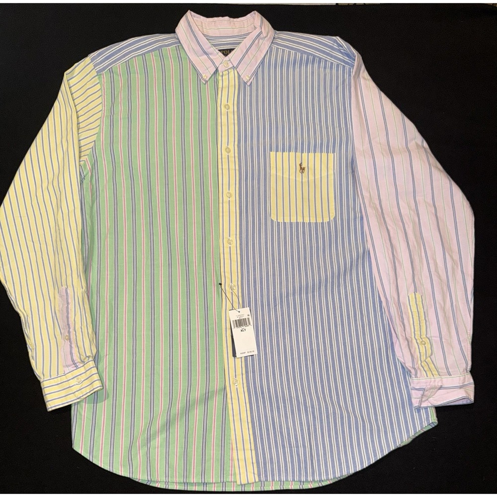 Men's Polo Ralph Lauren Classic Fit Multicolor Striped Shirt Mens XLT NWT